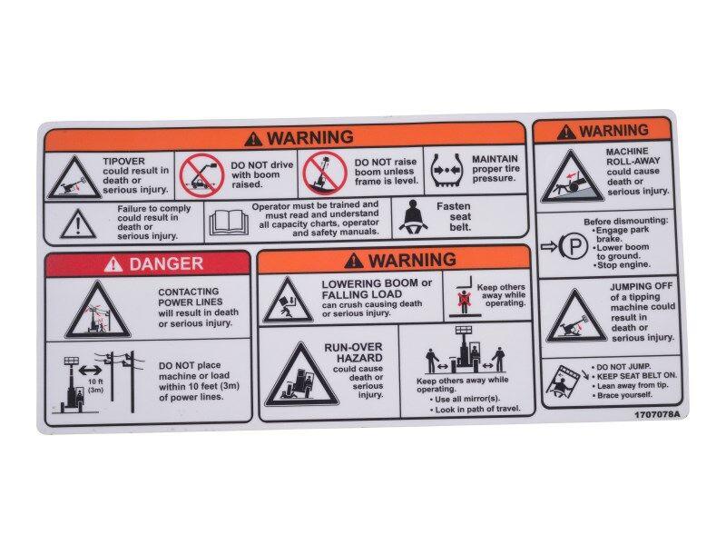 1707078 Decal, Warning Cab | JLG