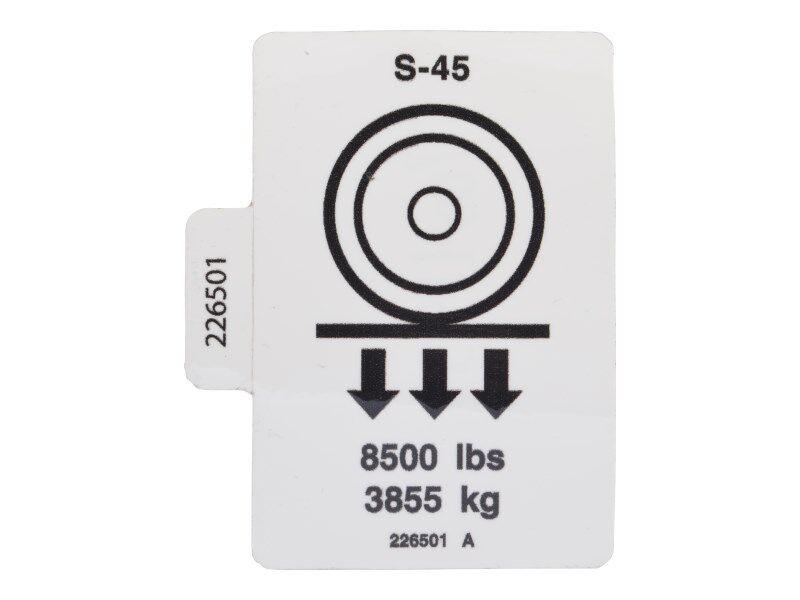 226501 Decal, Wheel Load S-45 | Genie