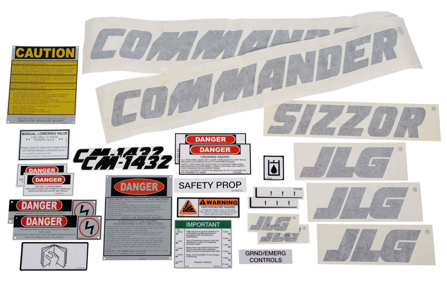 2900843 Kit Cm1432 Dom Blk Decal | JLG