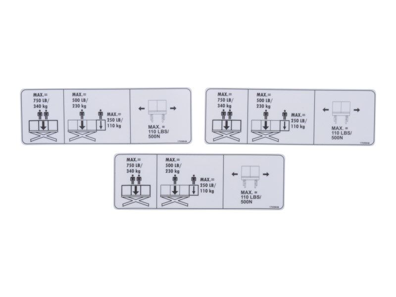 2901708 Nameplate (750Lb/340Kg (B/C/D/J/L) | JLG