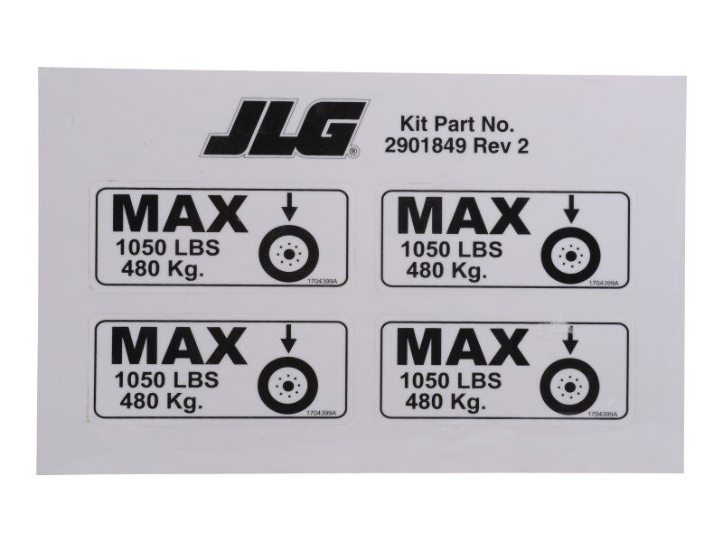 2901849 Wheel Load Decals 1932E2 Kit | JLG