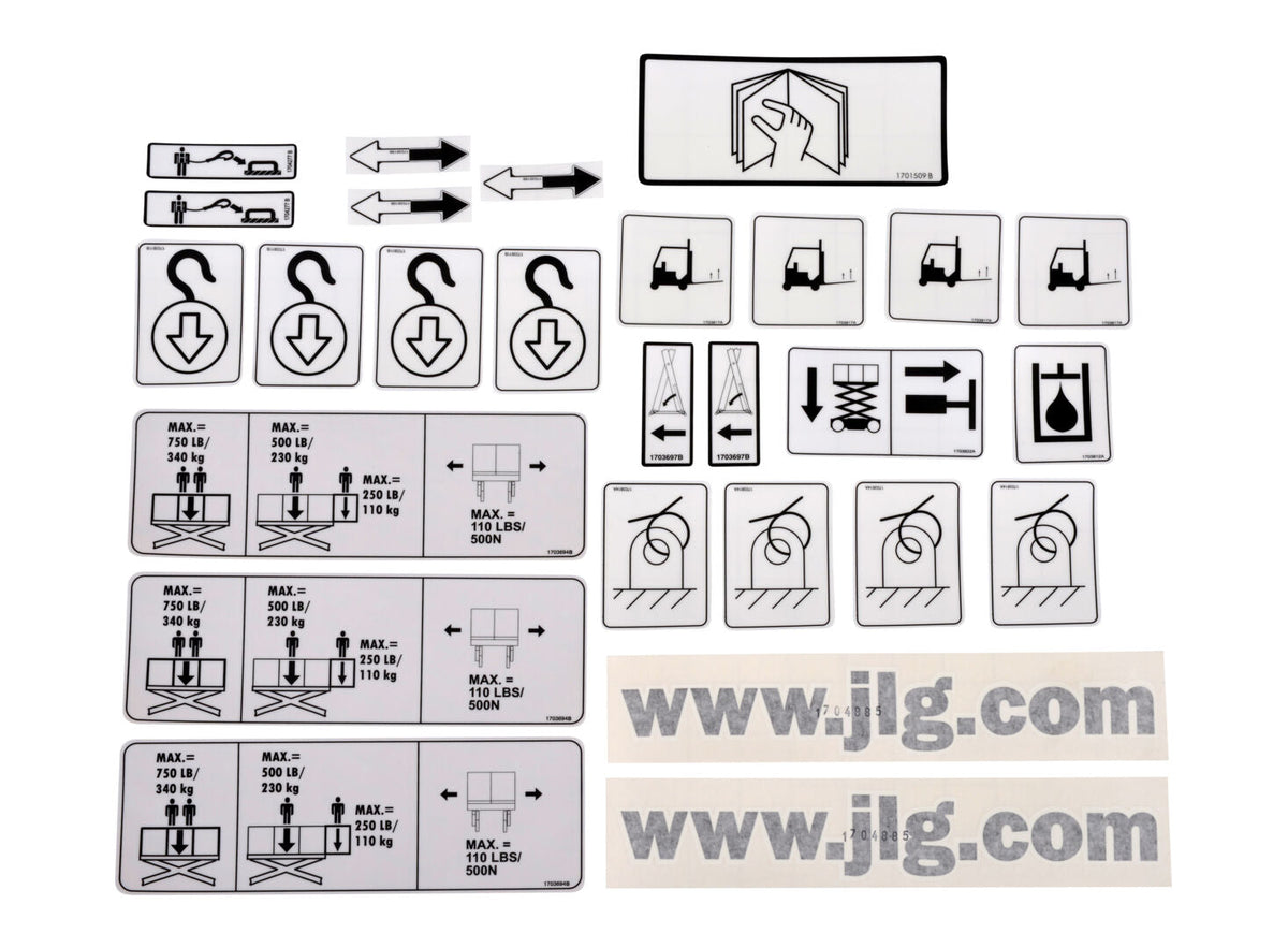 2902071 Decal Kit, Pictogram, 20/26 E2 | JLG