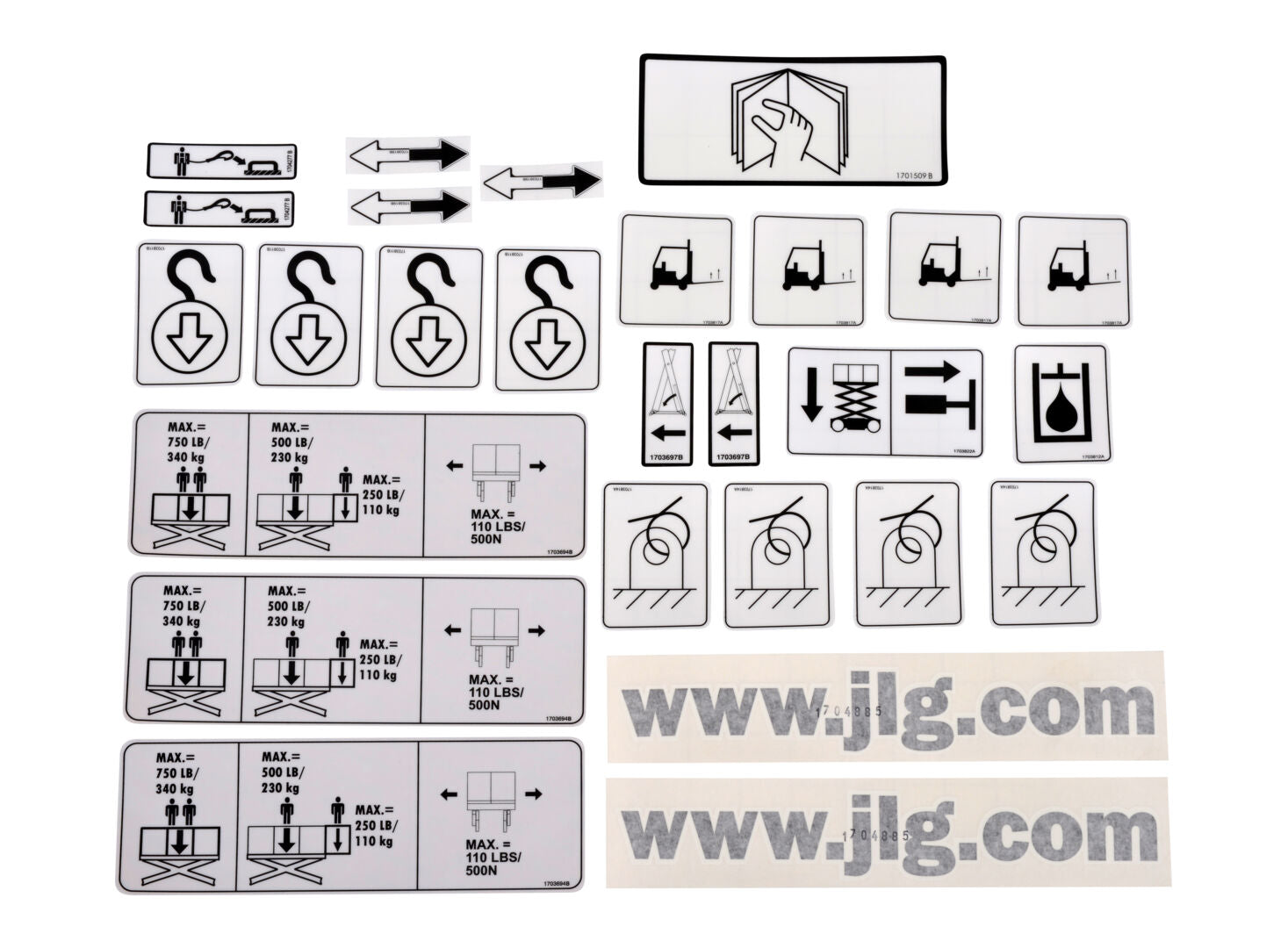 2902071 20/26 E2 Pictogram Decal Kit | JLG