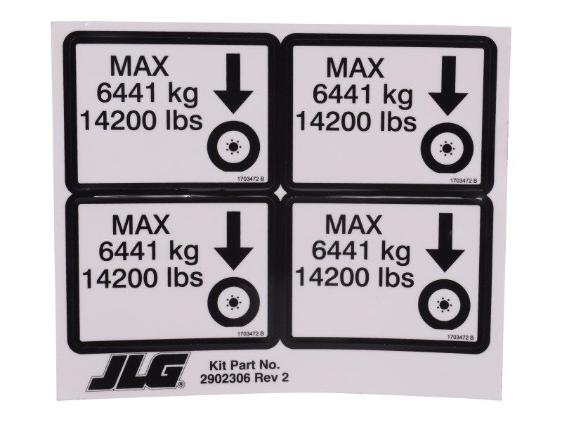 2902306 Decal Kit Max Tire Load | JLG