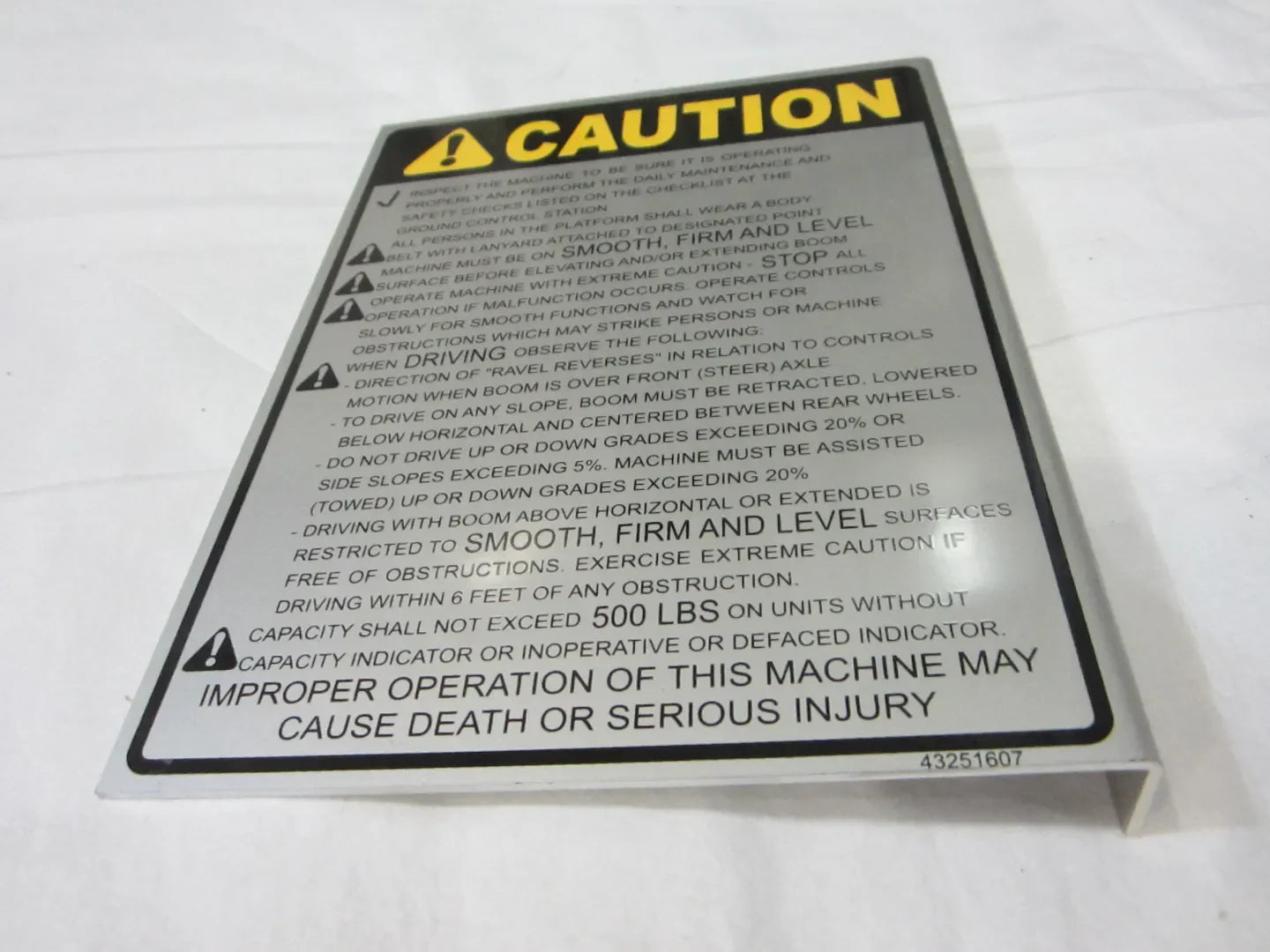 3251607 50Ht/40Htw 2:1) Caution (60Ht | JLG