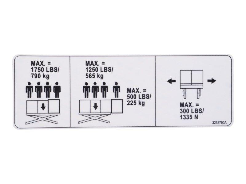 3252750 Nameplate, Cap (Ext Deck)C/D/L/B/J | JLG