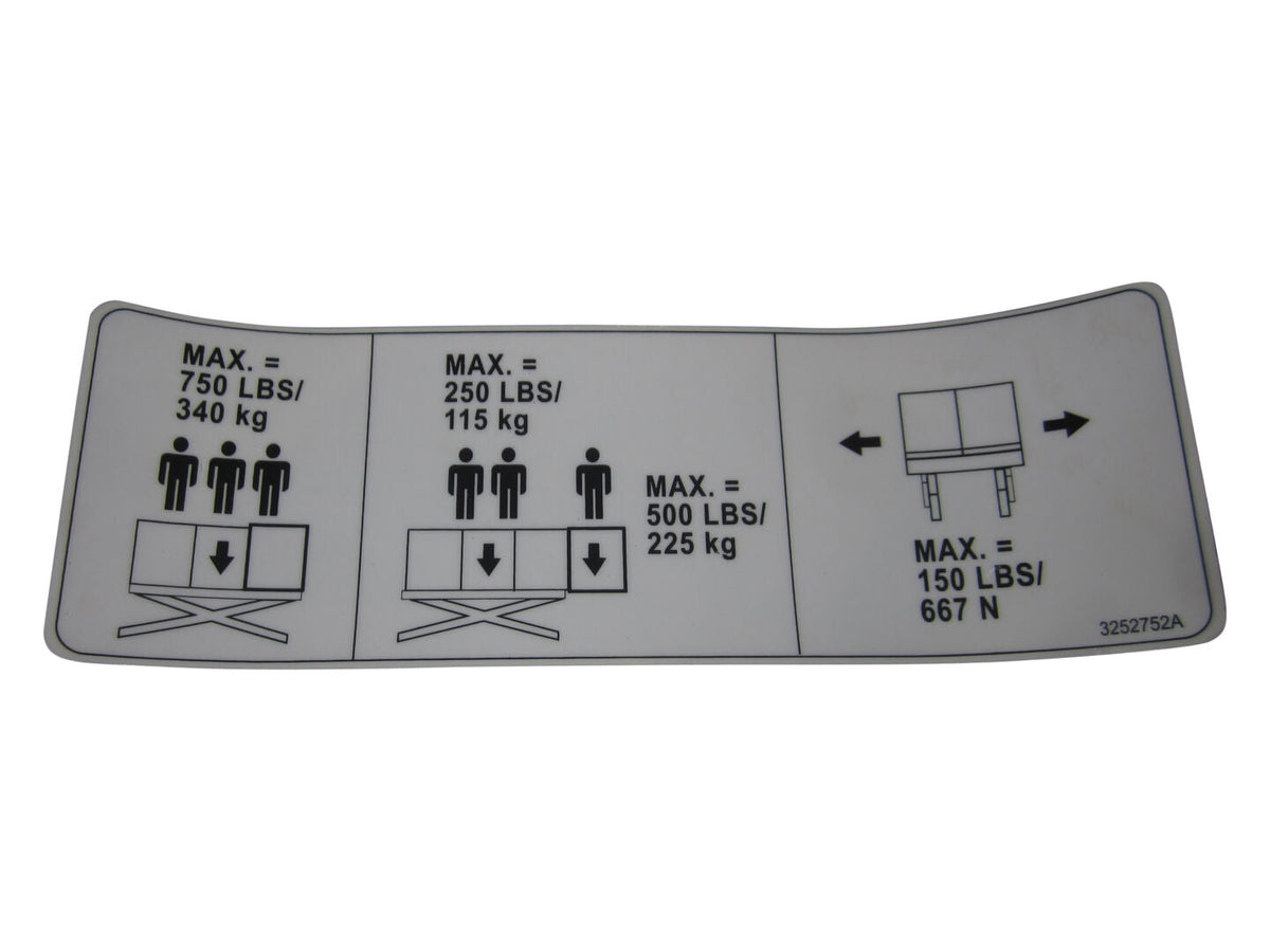 3252752 Nameplate, Cap (Ext Deck)C/D/L/B/J | JLG