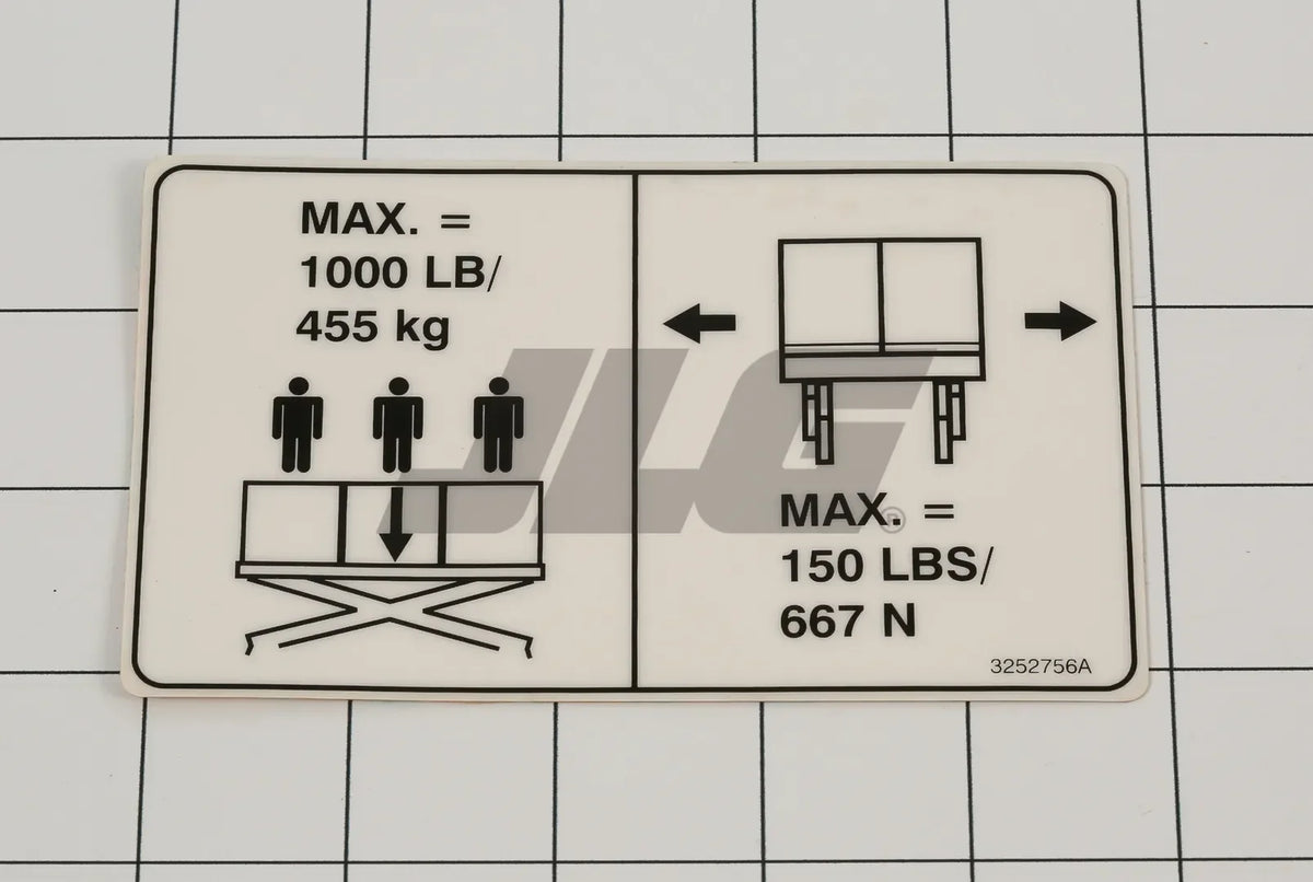 3252756 Nameplate, Cap (Fix Deck)C/D/L/B/J | JLG