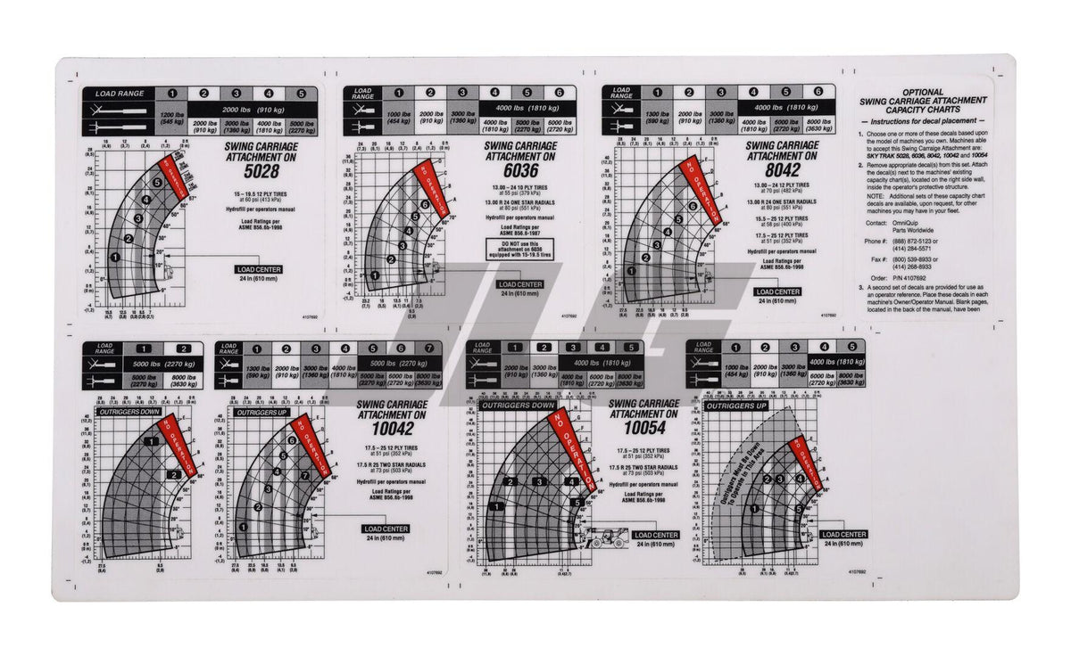 4107692 Chart Capacity Swing Carriage | JLG