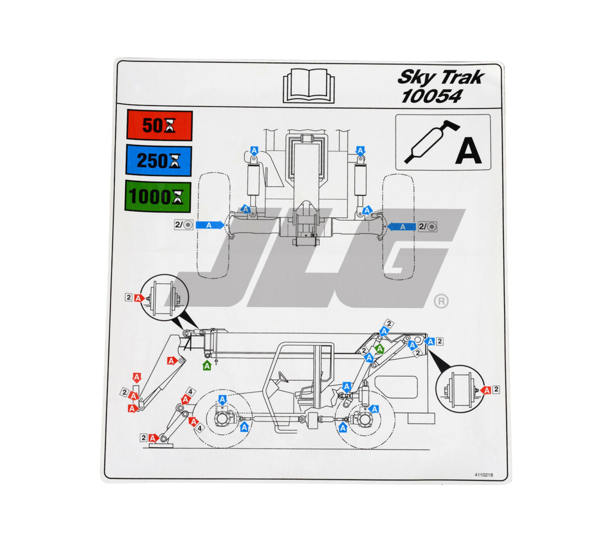 4110218 Chart Lubrication 10054 | JLG