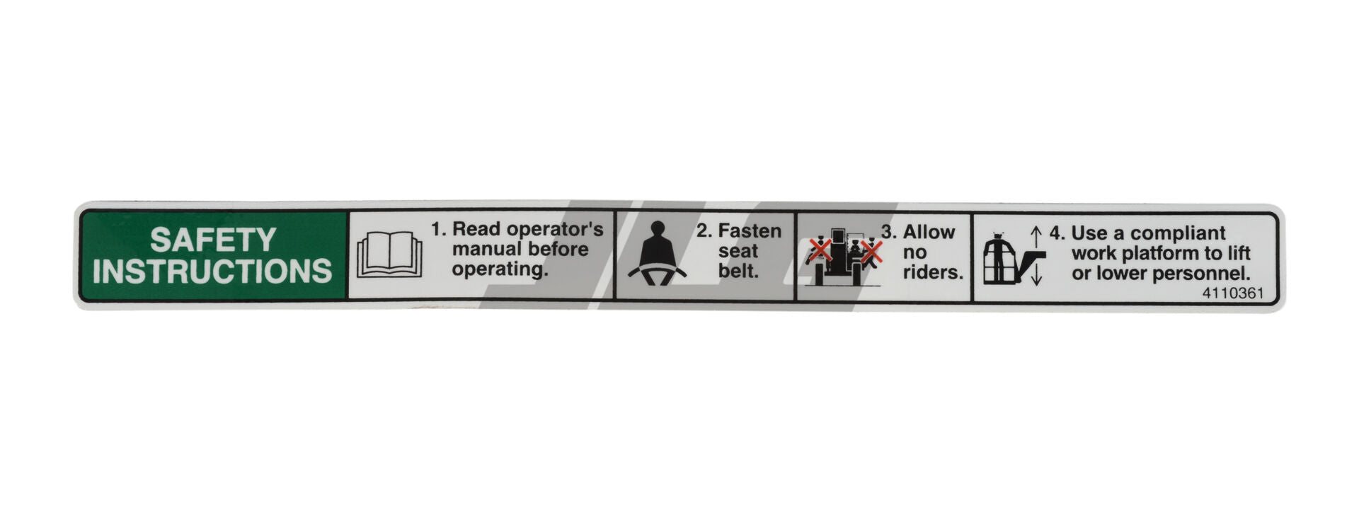 4110361 Decal Safety Instructions | JLG
