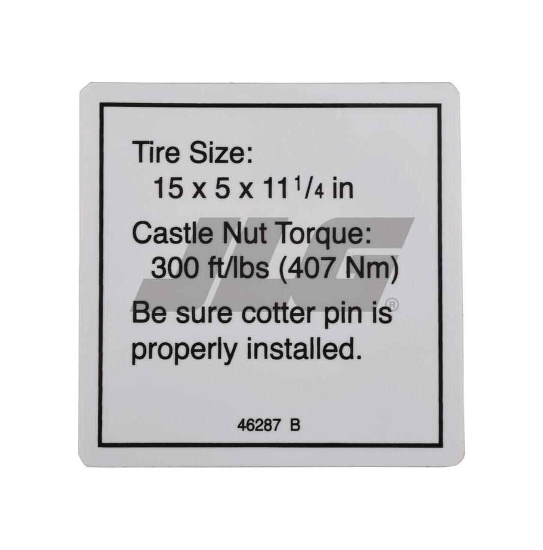 46287 Label-Tire Spec | Genie