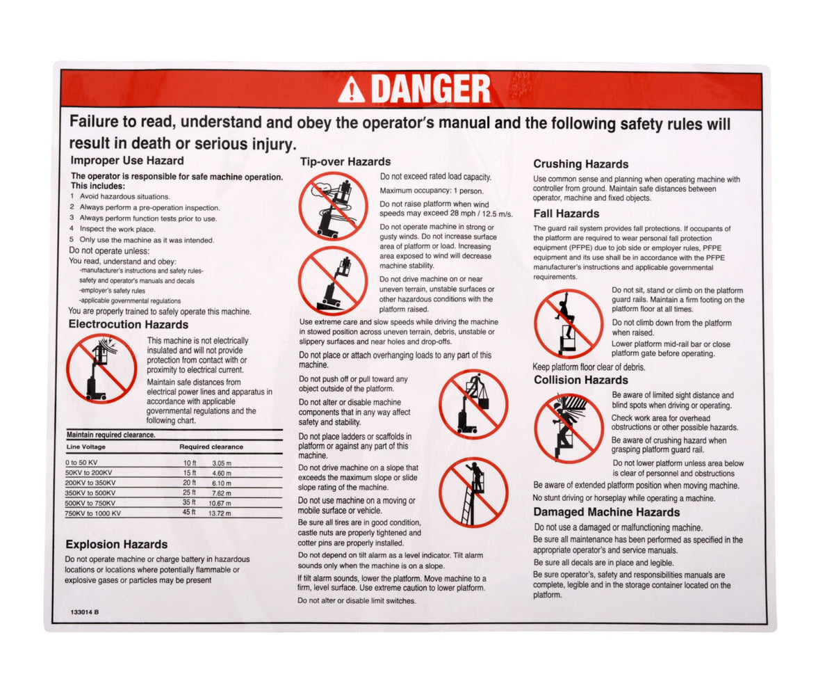 70040759 Decal, General Safety Runabout | JLG