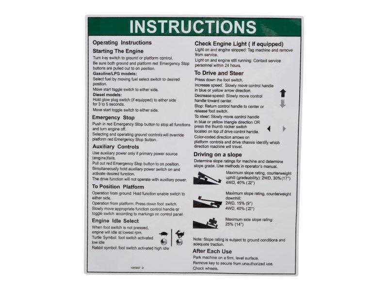 70041499 Decal, Notice, Operator Inst Ic | JLG