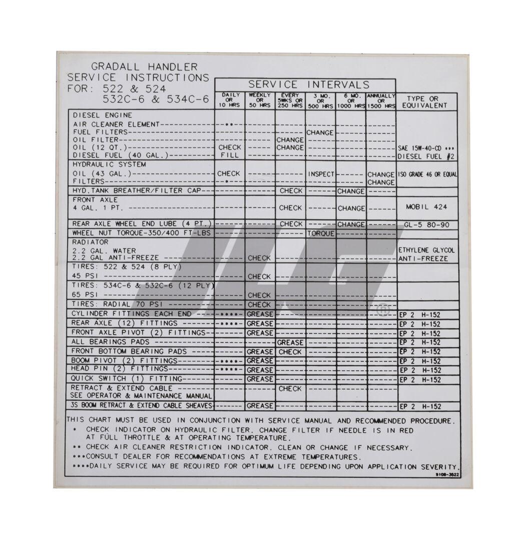 91083522 Decal - Ser Instr | JLG