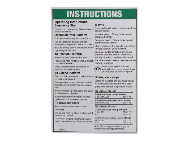 1000041 Instruct Op, Gen 5 GS30 | Genie