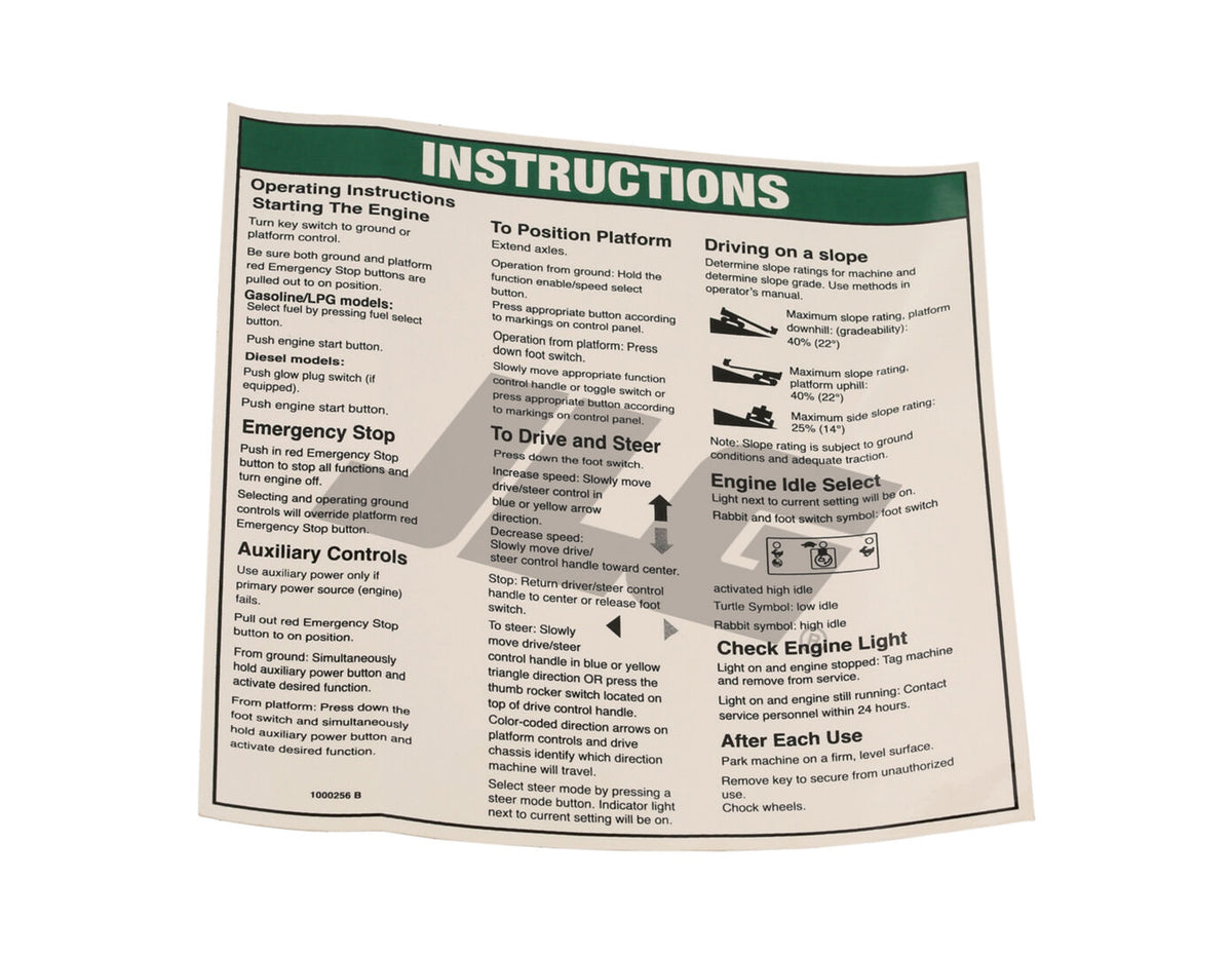 1000256 Notice Operating Inst | Genie