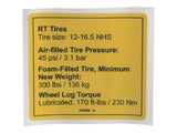 226499 Decal, Notice Tire Pressure | Genie