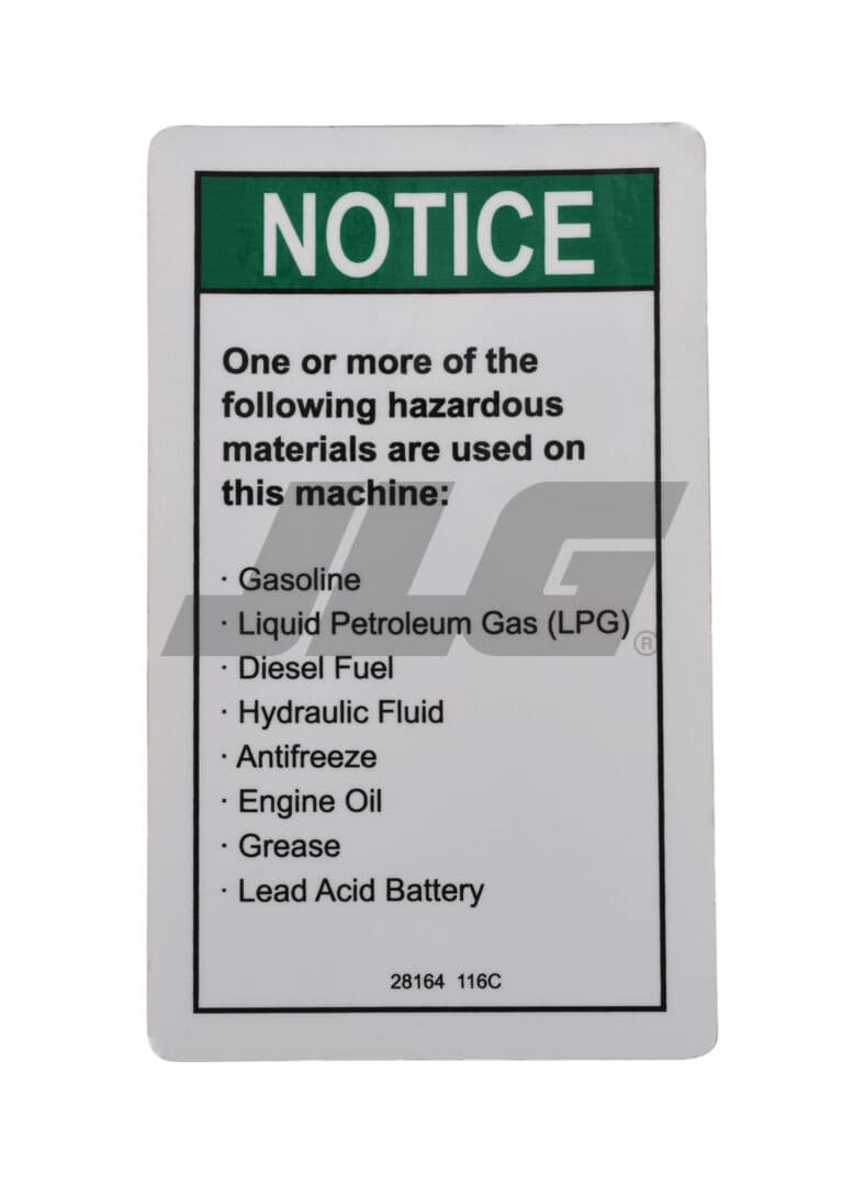 28164 Notice Hazardous Mat'Ls | Genie