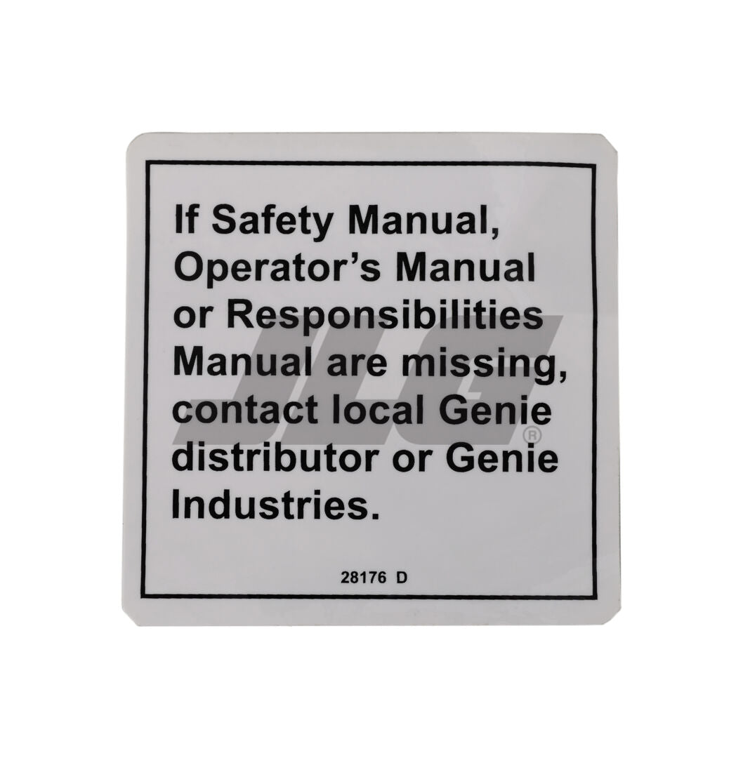 28176 Label, Manual Not Here | Genie