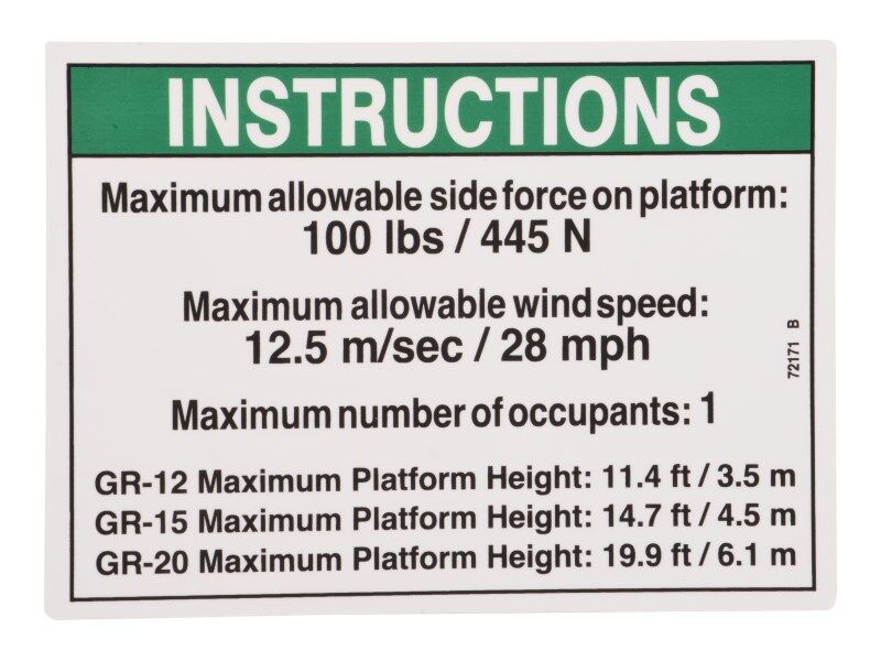 72171 Side Force 100 Green Ansi | Genie