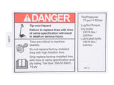 82677 Decal, Danger Tire Spec | Genie