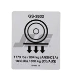 97693 Label, Wheel Load 2632 | Genie