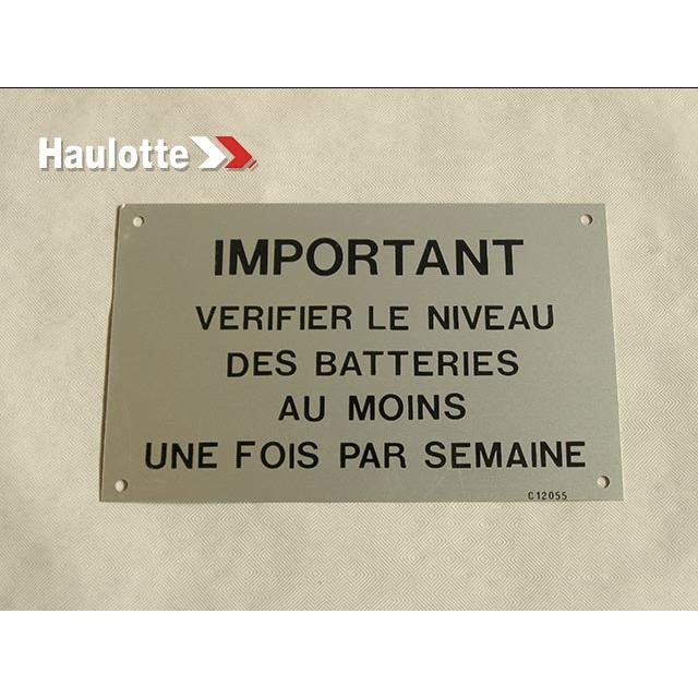 1200120550 Battery Maintenance Plate | Genuine Haulotte