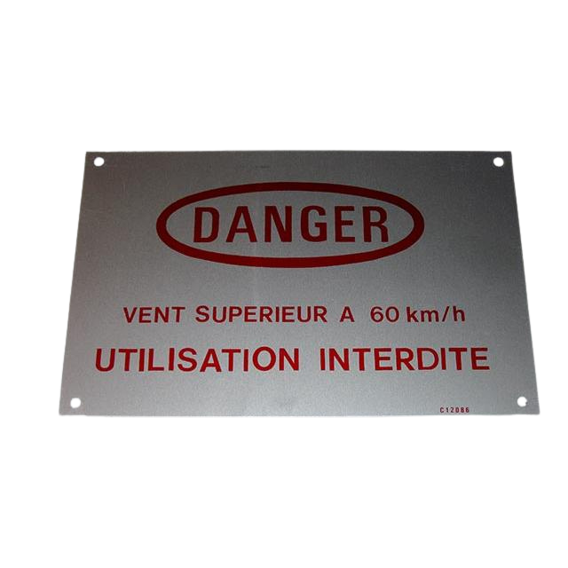 1460120860 Danger Plate (Wind) | Genuine Haulotte