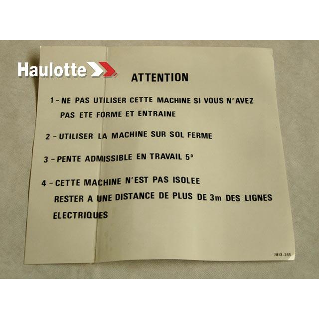 3078133550 Label | Genuine Haulotte