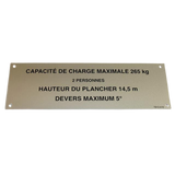 3078134190 Load Capacity Label | Genuine Haulotte