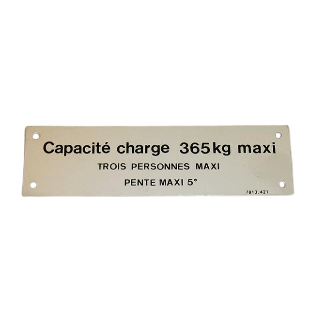 3078134211 Load Capacity Label | Genuine Haulotte