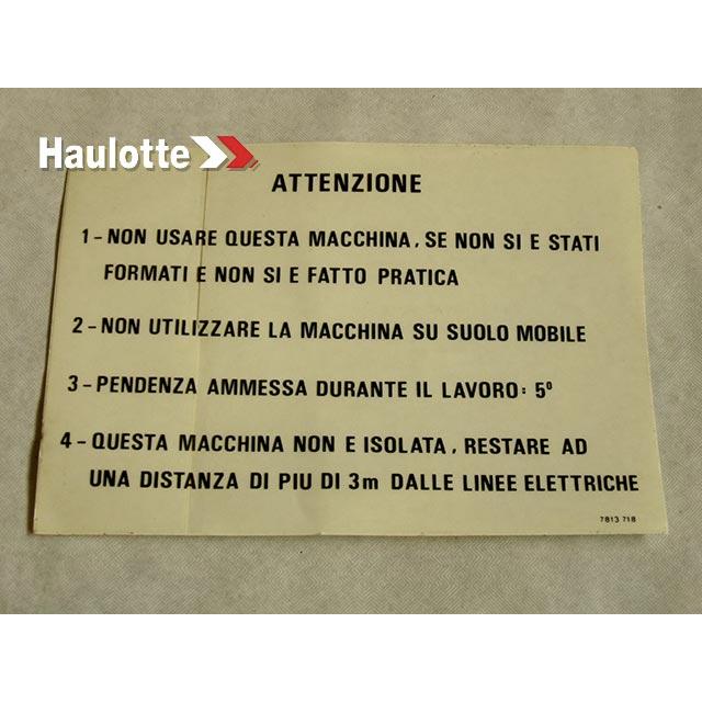 3078137180 Label | Genuine Haulotte