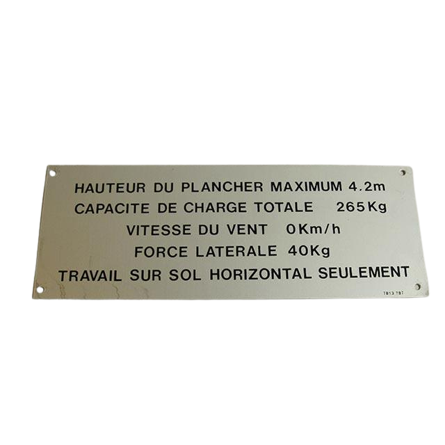 3078137870 Floor Height + Load Label | Genuine Haulotte