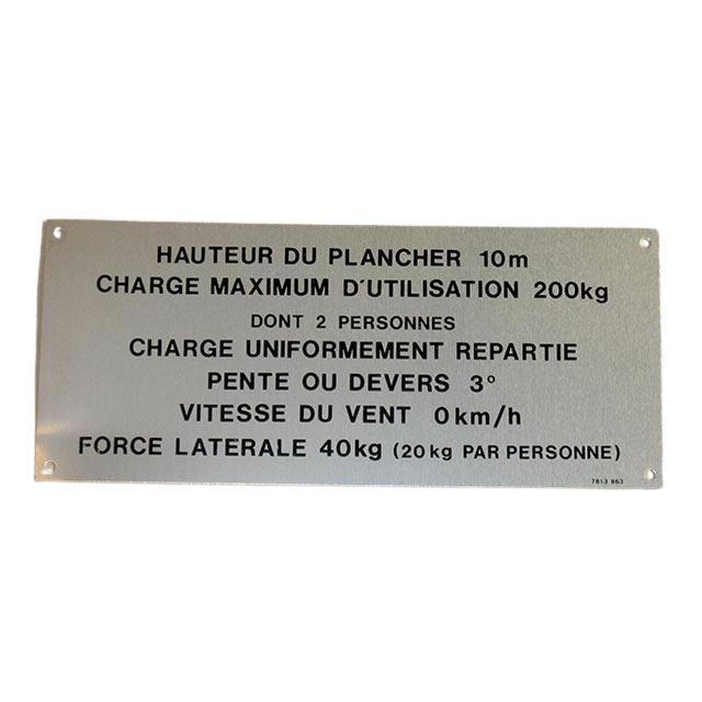 3078138630 Floor Height + Load Label | Genuine Haulotte