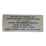 3078138630 Floor Height + Load Label | Genuine Haulotte