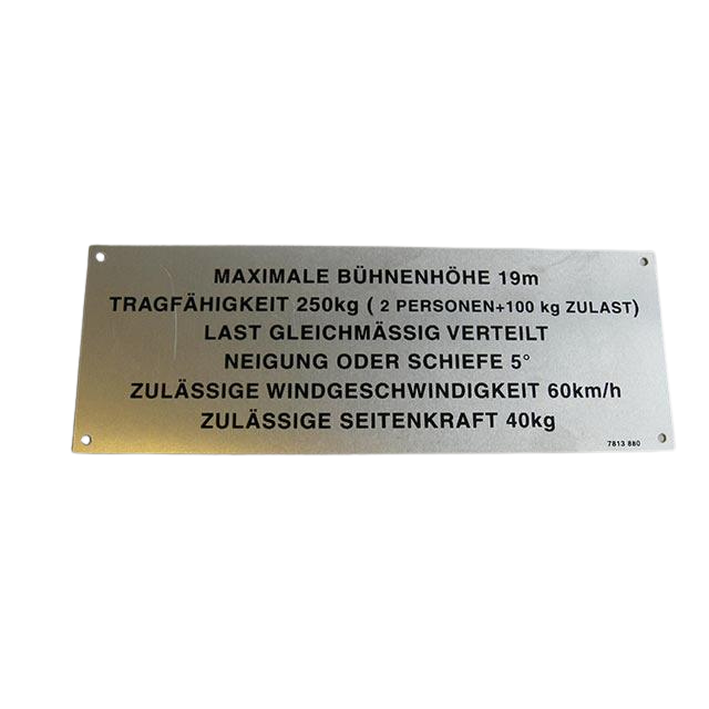 3078138800 Floor Height + Load Label | Genuine Haulotte