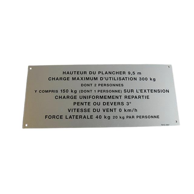 3078138870 Floor Height + Load Label | Genuine Haulotte