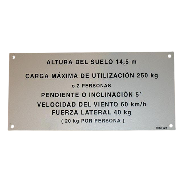 3078139240 Floor Height + Load Label | Genuine Haulotte