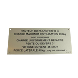 3078140360 Floor Height + Load Label | Genuine Haulotte