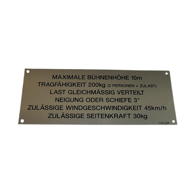 3078140380 Floor Height + Load Label | Genuine Haulotte