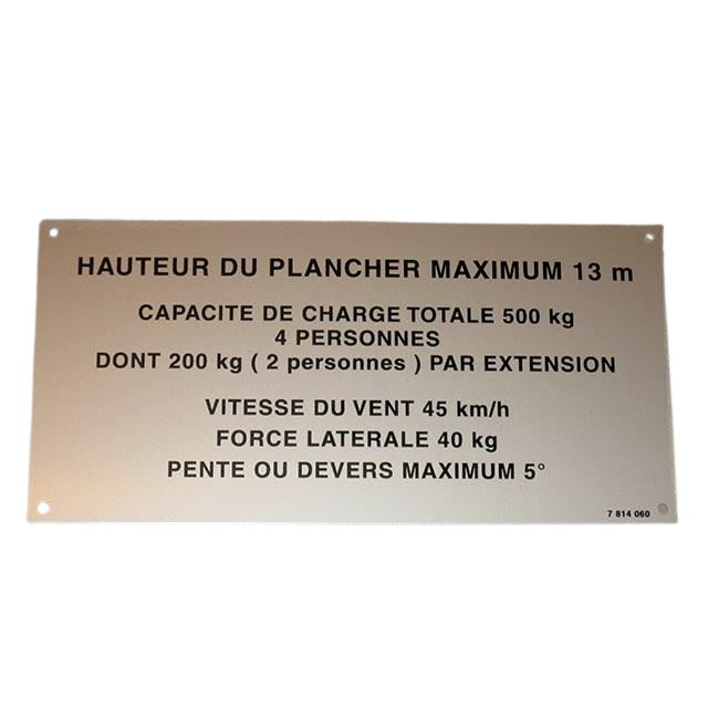 3078140600 Floor Height + Load Label | Genuine Haulotte