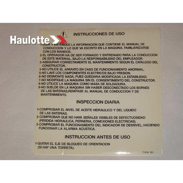 3078141510 Label | Genuine Haulotte