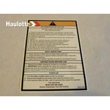 3078143450 Operating Instruction Label | Genuine Haulotte