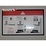 3078143750 Floor Height + Load Label | Genuine Haulotte