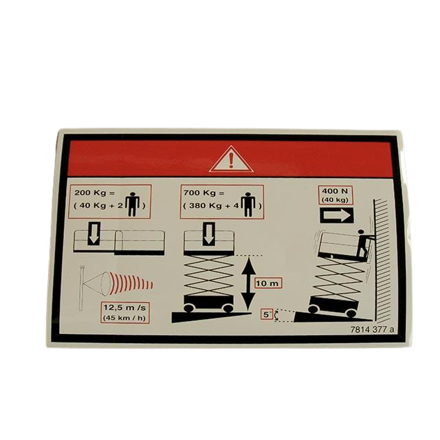3078143770 Floor Height + Load Label | Genuine Haulotte