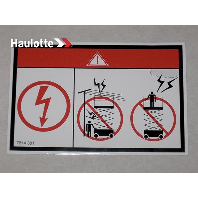 3078143810 Decal-Danger-Electrocution Hazard | Genuine Haulotte