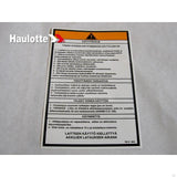 3078145540 Operating Instructions Label | Genuine Haulotte