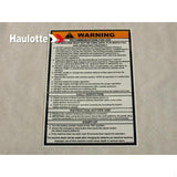 3078147050 Operating Instruction Label | Genuine Haulotte