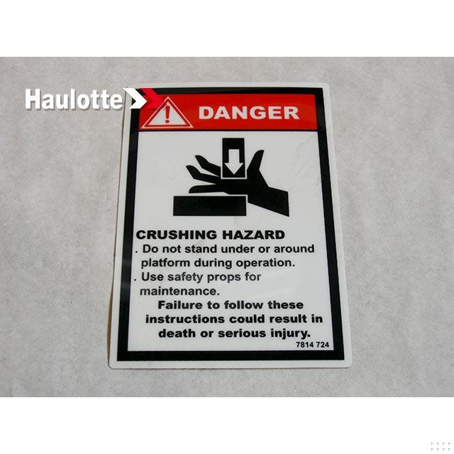 3078147240 Body Crushing Label | Genuine Haulotte